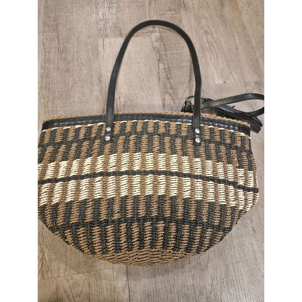 PATRICIA NASH SPECIALTY WOVEN SELLIA TOTE chocolate silver hardware - Picture 4 of 5